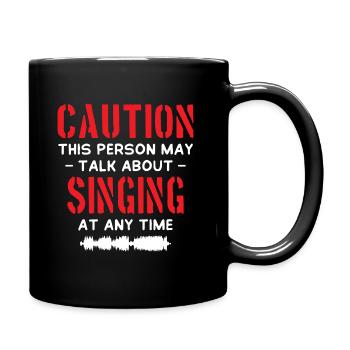 Caution Singing - Full Colour Mug - black - Right