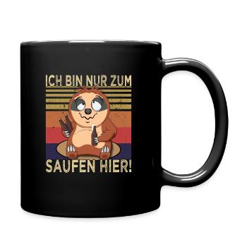 Biertrinker - Saufen - Männerabend - Tasse einfarbig - Schwarz - Rechts