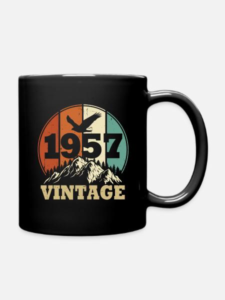 Jahrgang 1957 - Tasse einfarbig - Schwarz