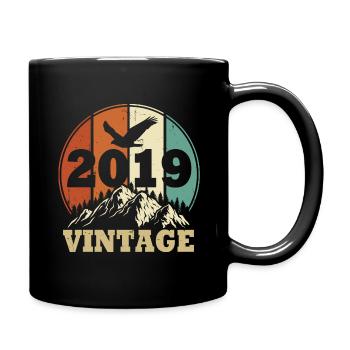 Jahrgang 2019 - Tasse einfarbig - Schwarz - Rechts