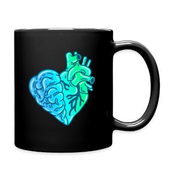 Herz - Tasse einfarbig - Schwarz - Rechts