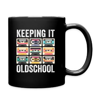 80er 90er Jahre Kassette Mixtape Retro Lustig - Tasse einfarbig - Schwarz - Rechts