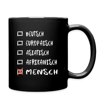Rasse Mensch - Tasse einfarbig - Schwarz - Rechts