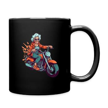 Cool vieille motard grand-mère - moto mamie - Mug uni - noir - Droite