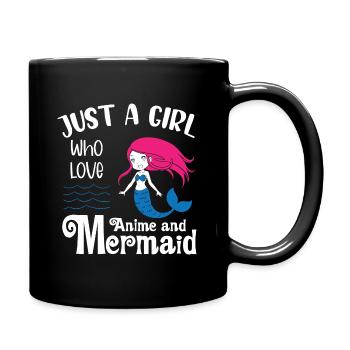 just A Girl Who Love Mermaid - Tasse einfarbig - Schwarz - Rechts