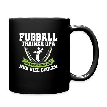 Fußball Trainer Opa Geschenkidee - Tasse einfarbig - Schwarz - Rechts