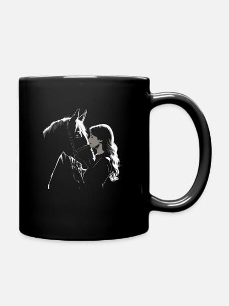Cavalier & Cheval | Fille de cheval | Équitation Western - Mug uni - noir