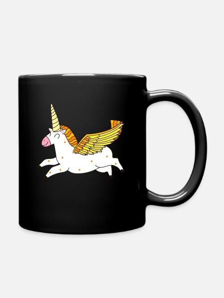 Einhorn-Pegasus - Tasse einfarbig - Schwarz