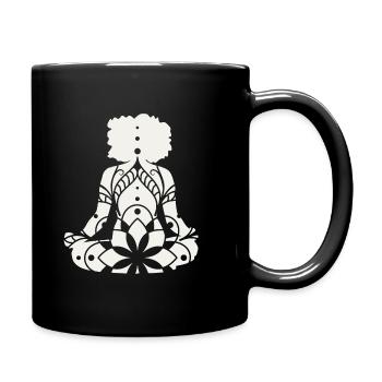Yoga Meditation Mandala - Full Colour Mug - black - Right