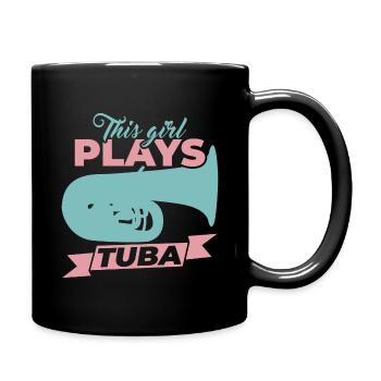 Cette fille joue du tuba - Mug uni - noir - Droite