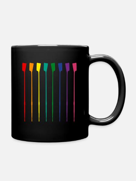 Rowing oars pride gift for rowers - Full Colour Mug - black