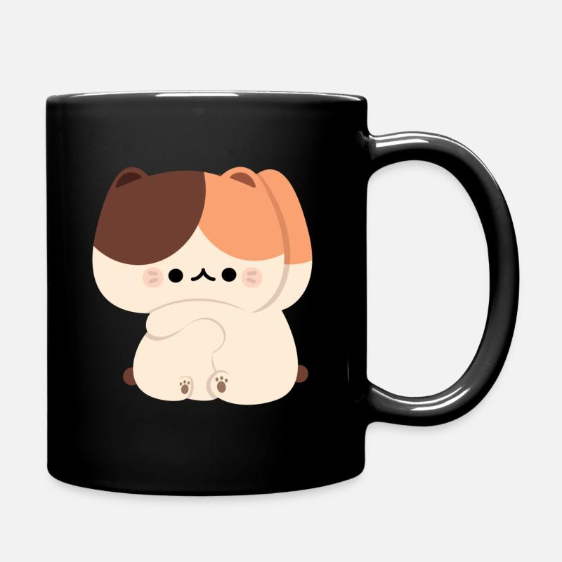 Tortie Cat Couple - Full Colour Mug - black