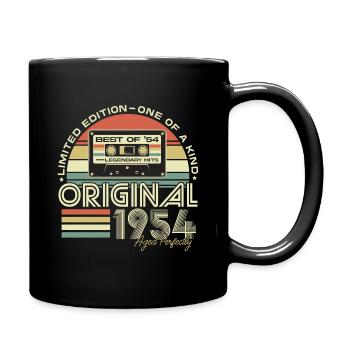 1954 geboren Jahrgang Geburtstag Retro - Tasse einfarbig - Schwarz - Rechts