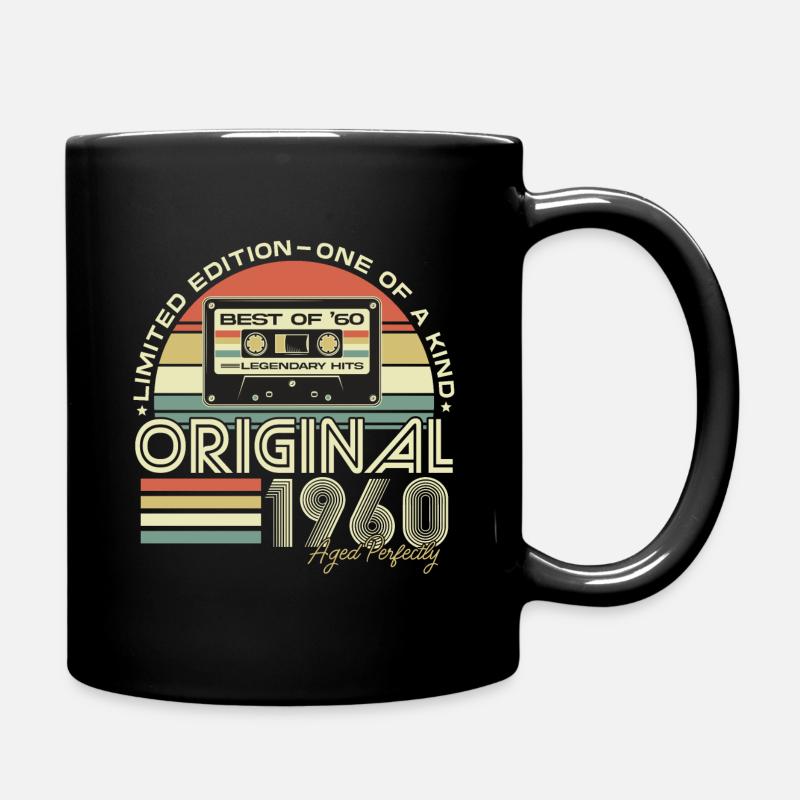 1960 geboren Jahrgang Geburtstag Retro Geschenk - Tasse einfarbig - Schwarz