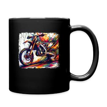 Motocross Bike - Tasse einfarbig - Schwarz - Rechts