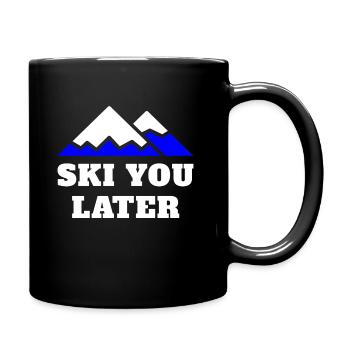 funny ski sayings skiing skiing - Full Colour Mug - black - Right