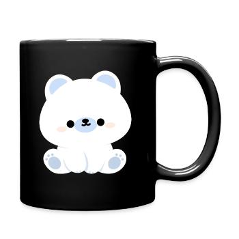Cute Polar Bear - Full Colour Mug - black - Right
