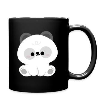 Niedlicher Panda - Tasse einfarbig - Schwarz - Rechts
