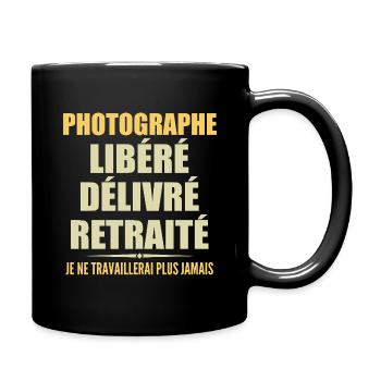 Photographe célèbre sa retraite avec humour cadeau - Mug uni - noir - Droite