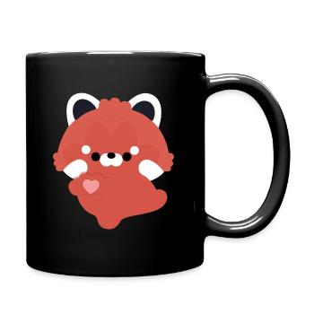 Ich liebe Red Panda - Tasse einfarbig - Schwarz - Rechts