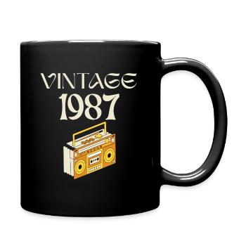 Jahrgang 1987 Retro Ghettoblaster Geburtstagsgeschenk - Tasse einfarbig - Schwarz - Rechts