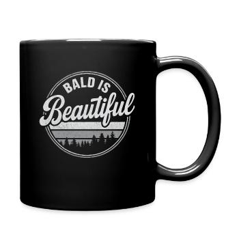 Männer Glatze Geschenkidee Bald Is Beautiful - Tasse einfarbig - Schwarz - Rechts