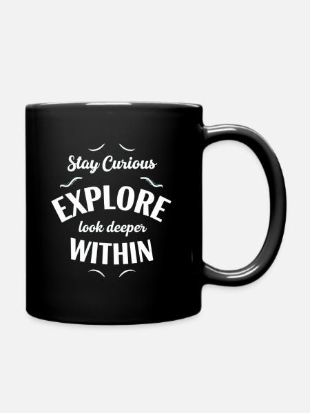 Explore Interior Stay Curious - Full Colour Mug - black
