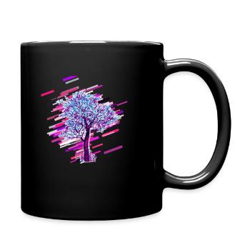 Tree Blossom 80s Retro Violet - Mug uni - noir - Droite