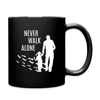 Father daughter best dad daughters Never walk alone - Full Colour Mug - black - Right