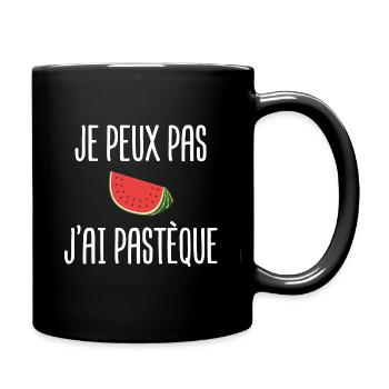 pastèque fruit exotique tropical sympa - Mug uni - noir - Droite