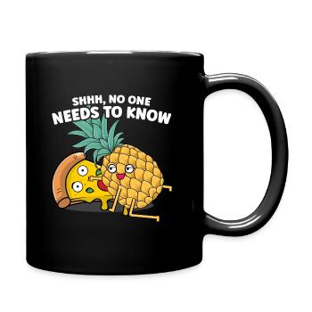 Ananas Pizza Amour - Pizza Hawaï rigolo shirt - Mug uni - noir - Droite