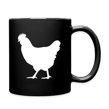 chicken 1 color - Full Colour Mug - black - Right