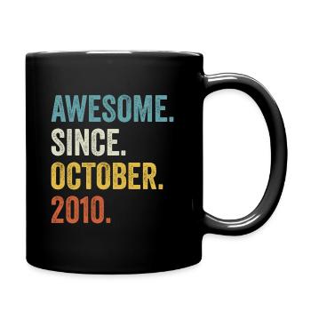 Awesome Since October 2010 11th Birthday - Full Colour Mug - black - Right