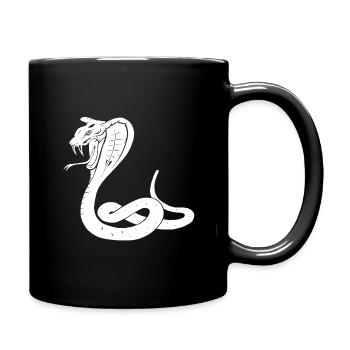 white cobra snake - Full Colour Mug - black - Right