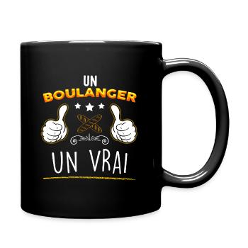 boulanger un vrai cadeau boulangerie - Mug uni - noir - Droite