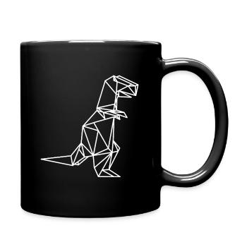 T Rex Geometric Dino - Full Colour Mug - black - Right