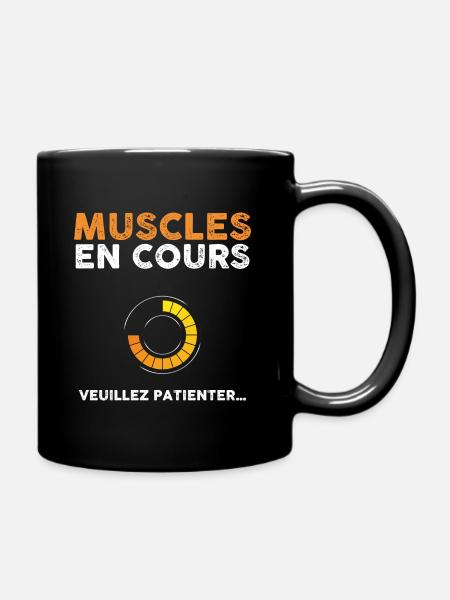Muscles en cours humour pour mon sportif - Mug uni - noir
