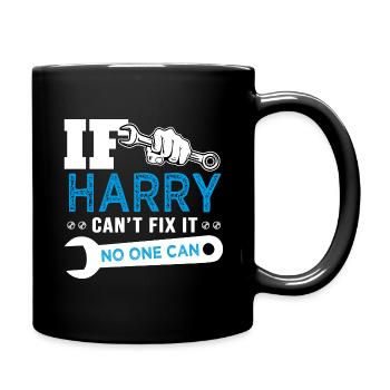 If Harry can't fix it funny T shirt can't fix it - Full Colour Mug - black - Right