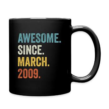 Awesome Since March 2009 13th Birthday - Full Colour Mug - black - Right