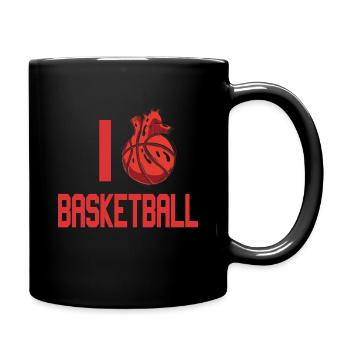 Ich Liebe Basketball Basketballer Geschenkidee - Tasse einfarbig - Schwarz - Rechts