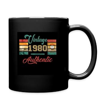 80 authentic vintage vinil anniversaire - Mug uni - noir - Droite