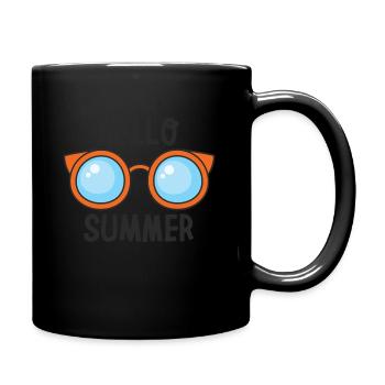 Hello Summer für den Sommer Urlaub am Strand Meer - Tasse einfarbig - Schwarz - Rechts