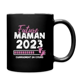 Future maman 2023 chargement en cours - Mug uni - noir - Droite