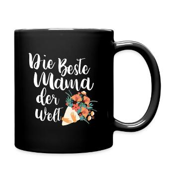Die Beste Mama der Welt Muttertag - Tasse einfarbig - Schwarz - Rechts
