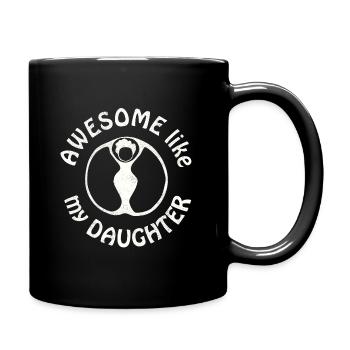 Génial comme ma silhouette de femme fille dans un cercle - Mug uni - noir - Droite