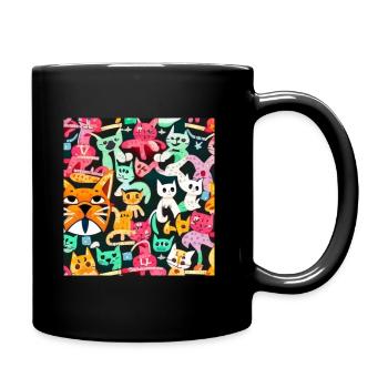 cat art - Full Colour Mug - black - Right