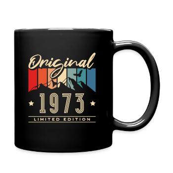 Jahrgang 1973 Vintage 50er Geburtstag - Tasse einfarbig - Schwarz - Rechts