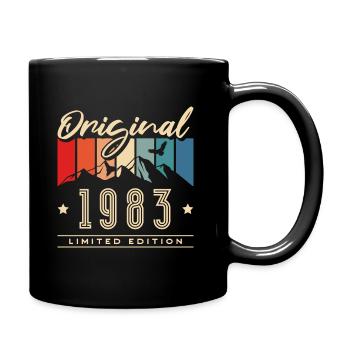 Jahrgang 1983 Vintage 40er Geburtstag - Tasse einfarbig - Schwarz - Rechts