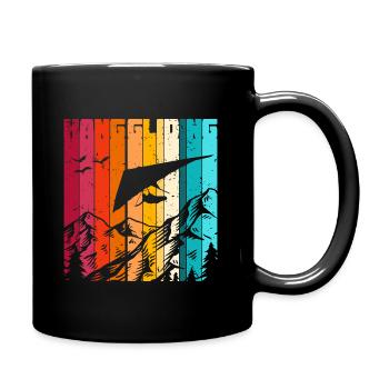 Vintage Drachenfliegen | Extremsportarten - Tasse einfarbig - Schwarz - Rechts