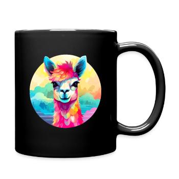 Sweet sugar-colored llama - Full Colour Mug - black - Right